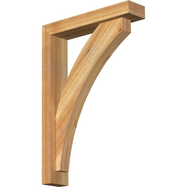 Ekena Millwork Thorton Block Rough Sawn Bracket w/ Offset Brace, Western Red Cedar, 4"W x 18"D x 26"H BKT0402X18X26THR05RWR - main
